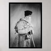 Bartrussischer Mann mit Rucksack 1880 Poster (Vorne)