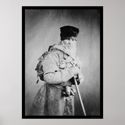 Bartrussischer Mann mit Rucksack 1880 Poster (Vorne)