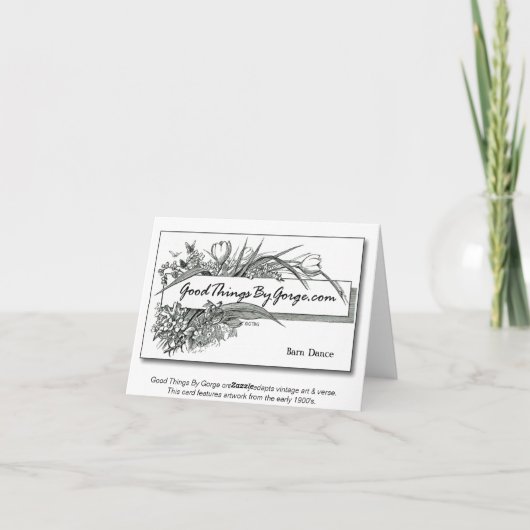 Barttanz Danke, Vintag, Retro Dankeskarte (Rückseite)