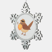 Bartu-Vogelbeobachtung Schneeflocken Zinn-Ornament (Rechts)