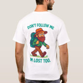 Bartwanderung Cartoon mit Rucksack T-Shirt (Rückseite)