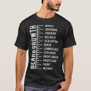 Bartwuchsdiagramm für Männer, Messung bärtiger Vin T-Shirt