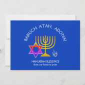 BARUCH ATAH ADONAI | Hanukkah Blessings Feiertagskarte (Vorderseite)