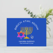 BARUCH ATAH ADONAI | Hanukkah Blessings Feiertagskarte (Stehend Vorderseite)