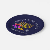 BARUCH ATAH ADONAI | Hanukkah Blessings Pappteller (Schrägansicht)