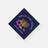 BARUCH ATAH ADONAI | Hanukkah Segen Paper Serviette (Ecke)