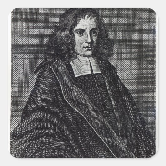 Baruch de Spinoza Quadratischer Aufkleber (Vorderseite)