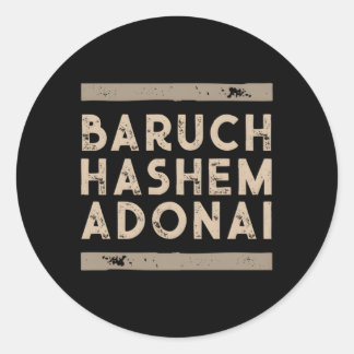 Baruch Hashem Adonai Hebrew Messianic Christlich Runder Aufkleber