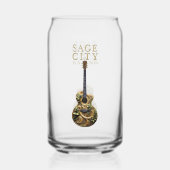 Barware Glas mit Sage City Band Design. (Vorderseite)