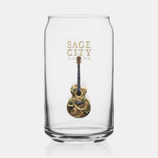 Barware Glas mit Sage City Band Design. (Vorderseite)
