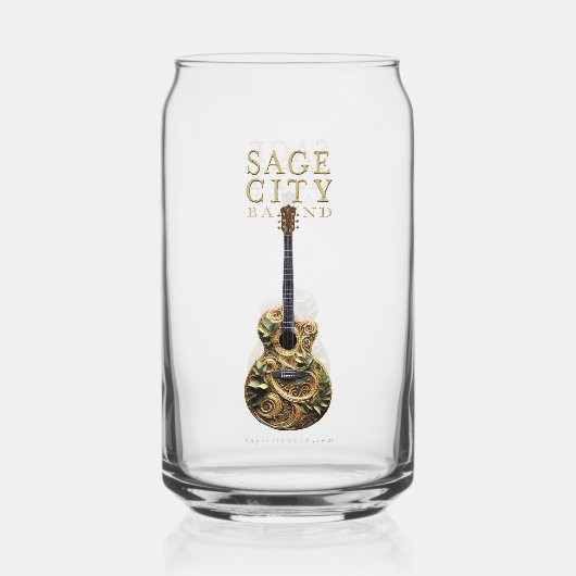 Barware Glas mit Sage City Band Design. (Rückseite)