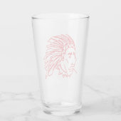 Barware Glass Tumbler - Indian Chief Design (Rückseite)