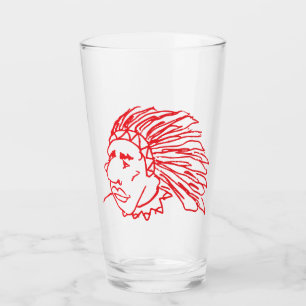 Barware Glass Tumbler - Indian Chief Design