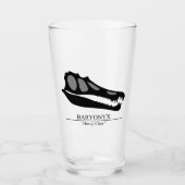 Baryonyx-Schädel Glas (Vorderseite)