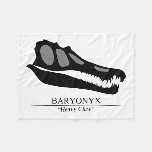 Baryonyx Skull Fleecedecke (Vorderseite (Horizontal))