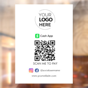 Barzahlungsanwendung QR-Code-Zahlung Zur Bezahlu Fensteraufkleber
