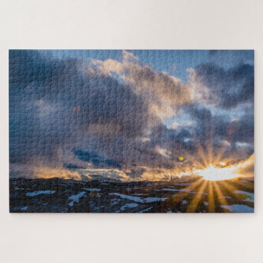 Bärzahngebirge Sonnenuntergang Puzzle (Horizontal)