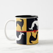 Barzoï in Fest! Zweifarbige Tasse (Links)