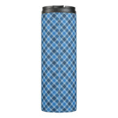 Bas Blau/Babyblau Gingham-Diagonal-Kariert Thermosbecher (Rückseite)