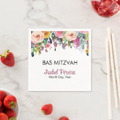 Bas Mitzvah Floral Napkins Personalisiert Serviette (Beispiel)