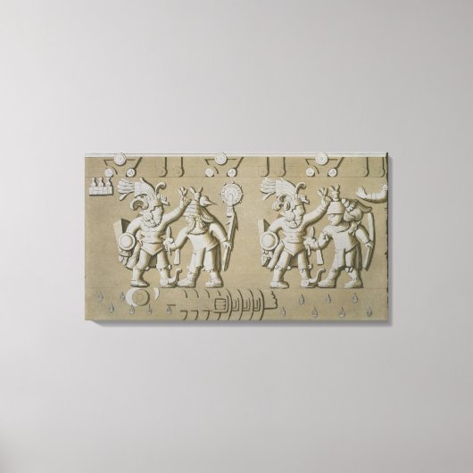Bas Relief der alten aztekischen Krieger, vom Sto Leinwanddruck (Vorderseite)