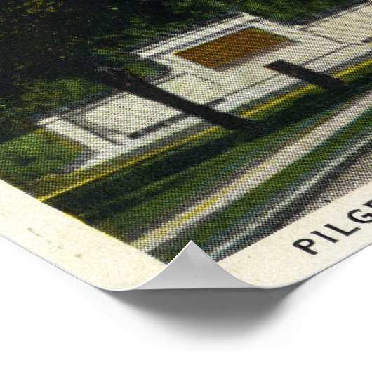 Bas Relief Tablet und Pilgrim Memorial View Poster (Ecke)