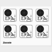 BAS Retro Logo-Aufkleber Quadratischer Aufkleber (Blatt)