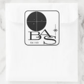 BAS Retro Logo-Aufkleber Quadratischer Aufkleber (Tasche)