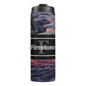 Basalt Lava Flow mit Ihrem Namen und Monogramm Thermosbecher (Vorderseite)