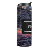 Basalt Lava Flow mit Ihrem Namen und Monogramm Thermosbecher (Nach links gedreht)