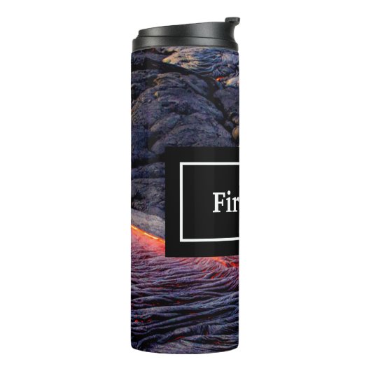 Basalt Lava Flow mit Ihrem Namen und Monogramm Thermosbecher (Nach links gedreht)