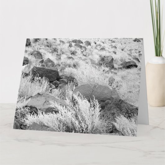 Basalt Lava Rocks Southwest Black and White Photo Karte (Vorderseite)