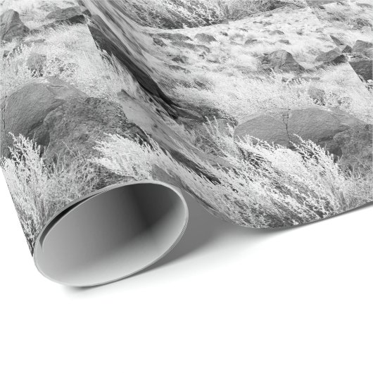 Basalt Lava Rocks Südwestschwarz-Weiß-Foto Geschenkpapier (Rolleneckpunkt)