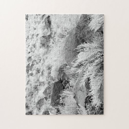 Basalt Lava Rocks Südwestschwarz-Weiß-Foto Puzzle (Vertikal)