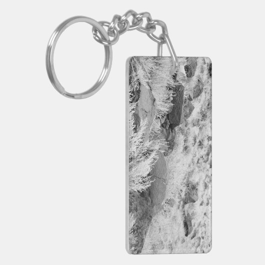 Basalt Lava Rocks Südwestschwarz-Weiß-Foto Schlüsselanhänger (Vorderseite links)