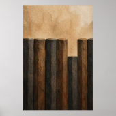 Basalt-Säulen-Rhythmus-Gouache-Boho-Kunstposter Poster (Vorne)