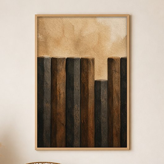 Basalt-Säulen-Rhythmus-Gouache-Boho-Kunstposter Poster