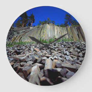 Basaltformationen von Devils Postpile Große Wanduhr