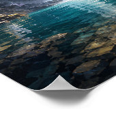 Basaltkristallhöhlen-Wasserfall 12x16 Poster (Ecke)