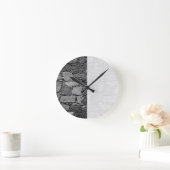 Basaltwand Runde Wanduhr (Zuhause)