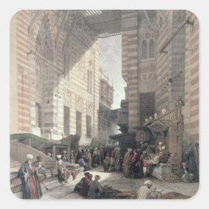 Basar der Silk Kaufleute, Kairo, von "Ägypten a Quadratischer Aufkleber