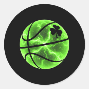 Basball Shamrock Glücksklee Irischer St. Patricks Runder Aufkleber