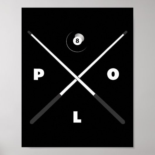 Basbo Mens UniKids Clic Fit Black Billiards Pool Poster (Vorne)