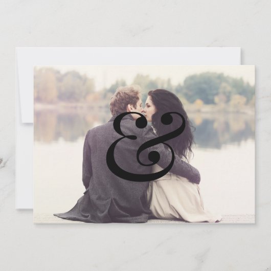 BASE CARD Modernes Overlay Schwarze Hochzeit rett Save The Date (Vorderseite)