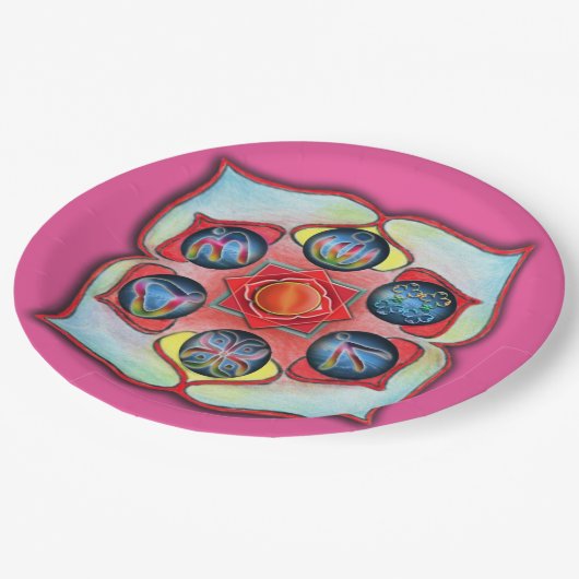 Base Chakra Pappteller (Schrägansicht)