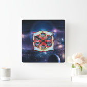 Base Chakra Quadratische Wanduhr (Zuhause)