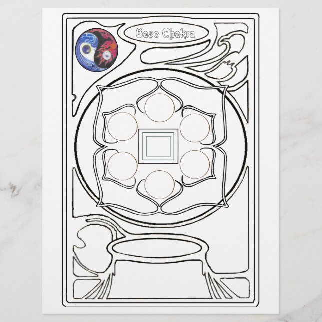 Base Chakra zeichnend (Vorderseite)