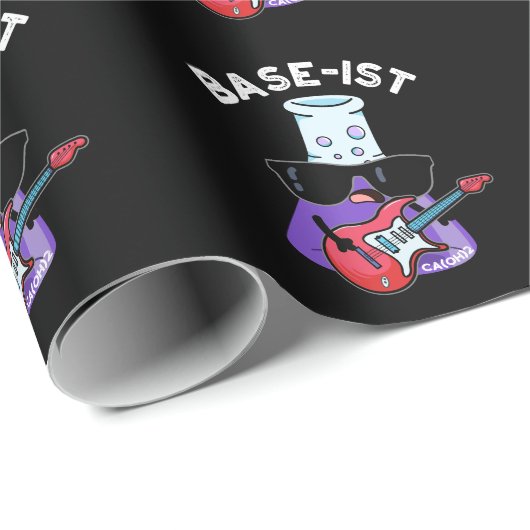 Base-ist Funny Chemistry Pun Dark BG Geschenkpapier (Rolleneckpunkt)