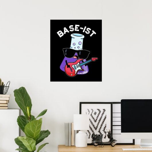 Base-ist Funny Chemistry Pun Dark BG Poster (Heimbüro)