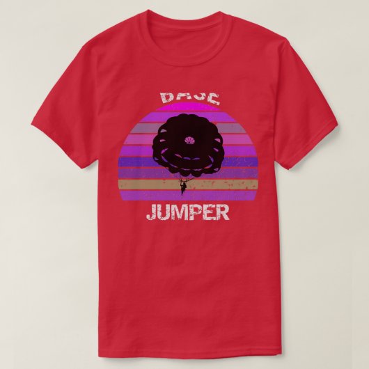 Base Jumper Retro-Design für Sonnenuntergänge T-Shirt (Design vorne)